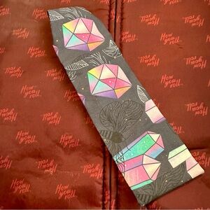 Crystal print cotton fabric headband with elastic back, stretchy fit